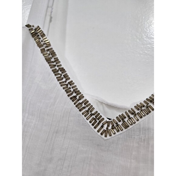 NWT‎ The Limited Women's Sleeveless, Embellished White  Tank Camisole Size Small - Picture 3 of 8